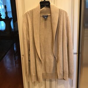 Ann Taylor tan wrap sweater cardigan
